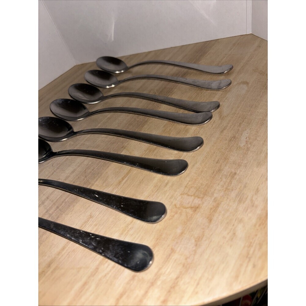 Unbranded Heavy Swan Neck Silverware Set Of 8 Teaspoons - Picture 3 of 7